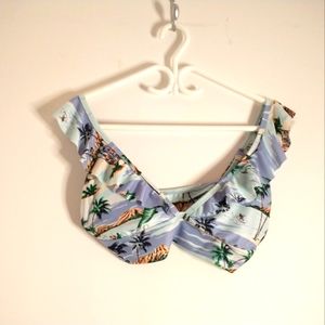 Aerie Ruffle Beach Surfing Bikini Triangle Top Size XL